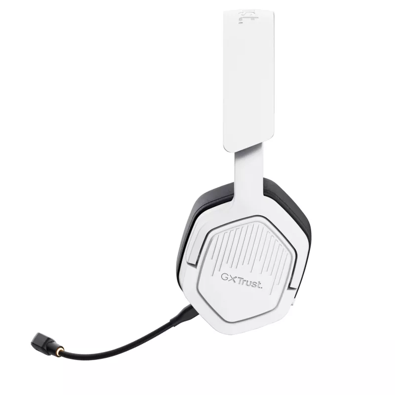 Trust GXT 493W Carus austiņas, vadu un bezvadu, galvas saite, ķivere, spēlēm, USB Type-C / USB Type-A, Bluetooth, balta