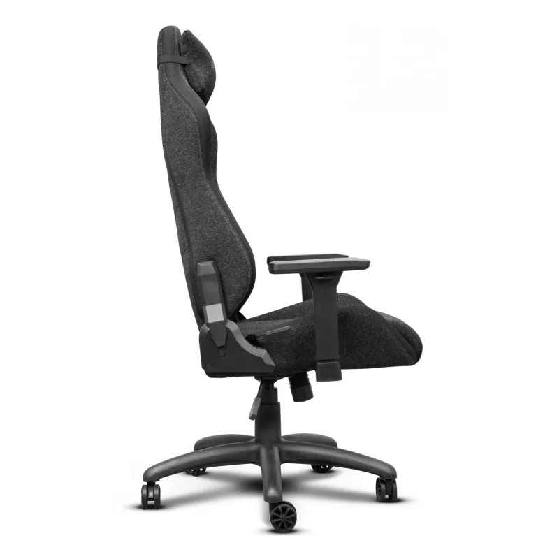 Universāla spēļu krēsla TRUST GXT 723 — polsterēts sēdeklis, max slodze 150 kg, 710×750 mm, augstums līdz 134 cm, pelēks