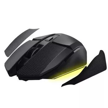 Gaming pele TRUST GXT 122 Felox+ — labā roka, optiskā, RF Wireless + Bluetooth, 10000 DPI, 7 pogas, multi-LED, melna