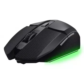 Gaming pele TRUST GXT 122 Felox+ — labā roka, optiskā, RF Wireless + Bluetooth, 10000 DPI, 7 pogas, multi-LED, melna