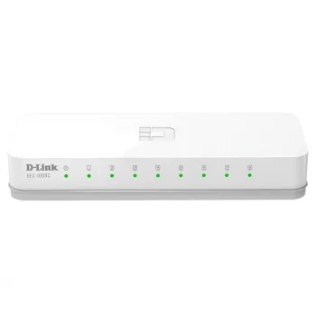 D-Link DES-1008C 8 portu neslēdzams tīkla slēdzis, Fast Ethernet 10/100, galddatora modelis, balts