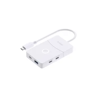 D-Link DUP-501 USB-C centrmezgls 5-in-1 ar HDMI un 100W uzlādi, balts