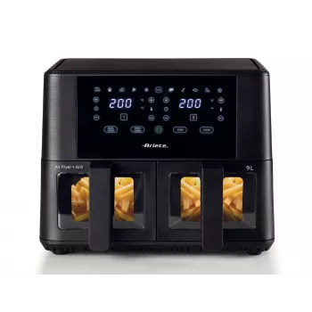 Ariete 4631 Double Air Fryer 9L, 2400W, Divkāršs grozs, Melns