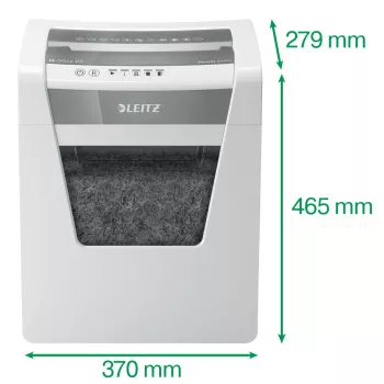 Leitz IQ Office papīra smalcinātājs Security P5, mikrošķērsgriezums, 22,3 cm, 2 x 15 mm, 23 L, 250 loksnes, 55 dB