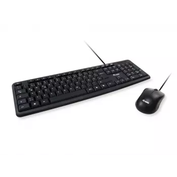 Equip 245201 tastatūra un pele komplektā, USB, vadu, QWERTY spāņu, melna
