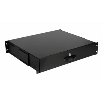 Izvelkamā atvilktne Equip ar slēdzi 19 inch 2U RAL9005 Melna