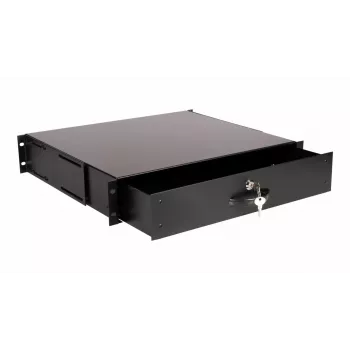 Izvelkamā atvilktne Equip ar slēdzi 19 inch 2U RAL9005 Melna