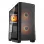 PC Midi Tower korpuss Cougar Airface FLO ARGB, Melns — atbalsta 2x180mm priekšā, 1x120mm aizmugurē, 2.5/3.5 collu diskus, 240×480×509 mm