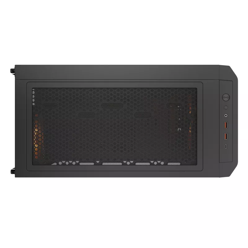 PC Midi Tower korpuss Cougar Airface FLO ARGB, Melns — atbalsta 2x180mm priekšā, 1x120mm aizmugurē, 2.5/3.5 collu diskus, 240×480×509 mm
