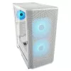 COUGAR PC Midi Tower korpuss Airface FLO ARGB Balts — 2x180mm priekšā, 1x120mm aizmugurē, atbalsta 2.5 collu/3.5 collu HDD, 240×480×509 mm