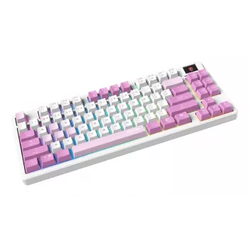 MSI FORGE GK600 TKL WIRELESS VIOLET tastatūra Gaming USB + Bluetooth QWERTY spāņu Pink, Violet, White