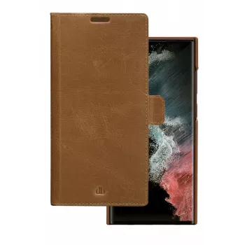 Folio maciņš dbramante1928 Lynge Samsung Galaxy S22 Ultra, iedegums, atbalsta līdz 17,3 cm (6,8 collu) ekrānu, galda statīvs