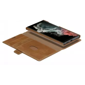 Folio maciņš dbramante1928 Lynge Samsung Galaxy S22 Ultra, iedegums, atbalsta līdz 17,3 cm (6,8 collu) ekrānu, galda statīvs