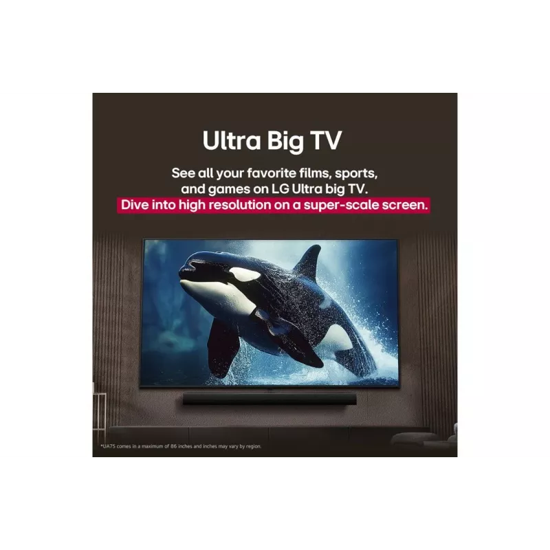 LG UHD AI 65UA75003LA televizors 165.1 cm (65 collas) 4K Ultra HD Smart TV Wi-Fi Melns