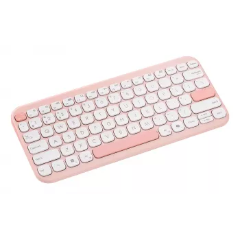 Bezvadu ASUS Marshmallow KW100 75% Bluetooth tastatūra — QWERTZ vācu, šķērveida slēdži, rozā