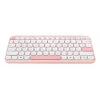 Bezvadu ASUS Marshmallow KW100 75% Bluetooth tastatūra — QWERTZ vācu, šķērveida slēdži, rozā