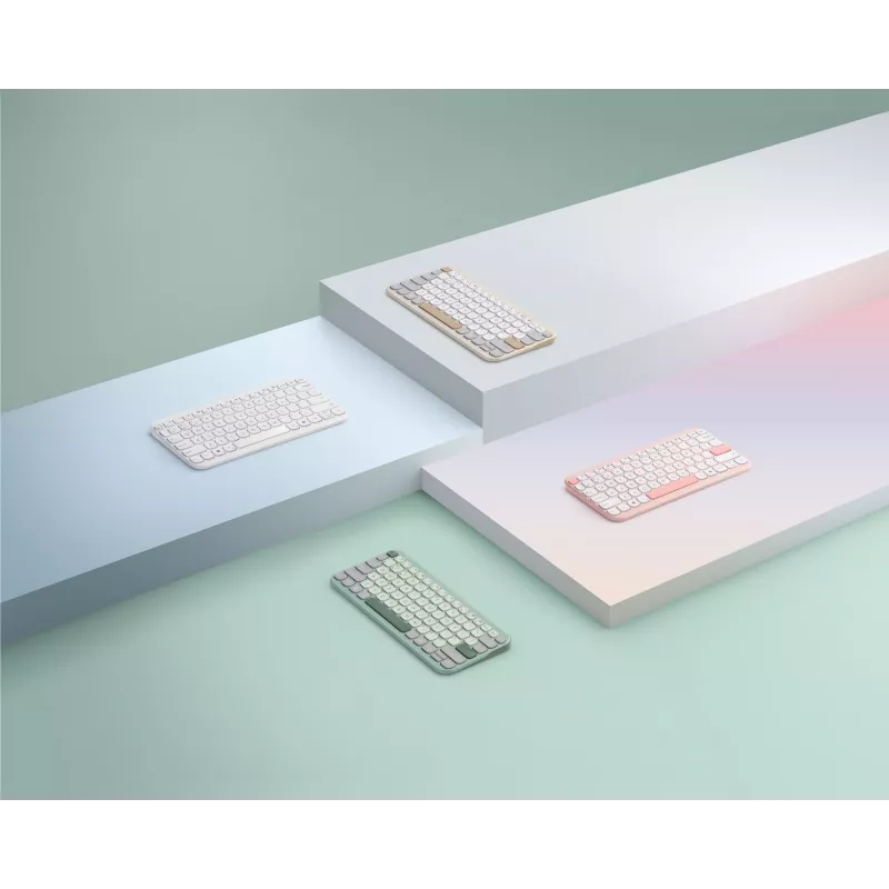 Bezvadu ASUS Marshmallow KW100 75% Bluetooth tastatūra — QWERTZ vācu, šķērveida slēdži, rozā