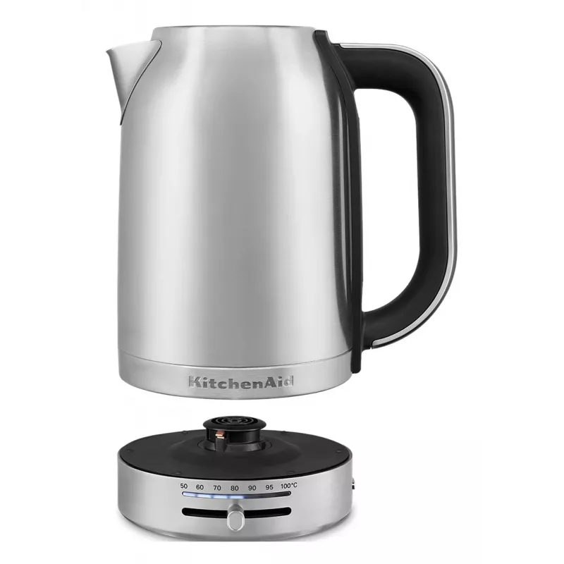 KitchenAid 5KEK1701ESX elektriskā tējkanna 1.7 L 2400 W Melna, Nerūsējošais tērauds