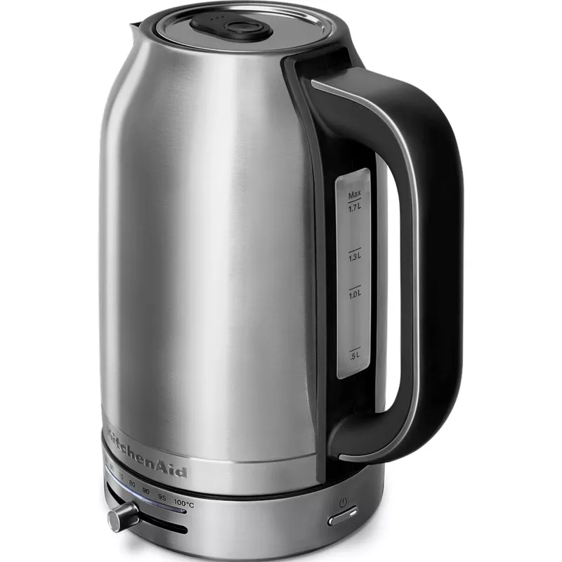 KitchenAid 5KEK1701ESX elektriskā tējkanna 1.7 L 2400 W Melna, Nerūsējošais tērauds