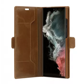 Folio maciņš dbramante1928 Copenhagen Slim Samsung Galaxy S22 Ultra, 6.8 collu ekrāns, Tan