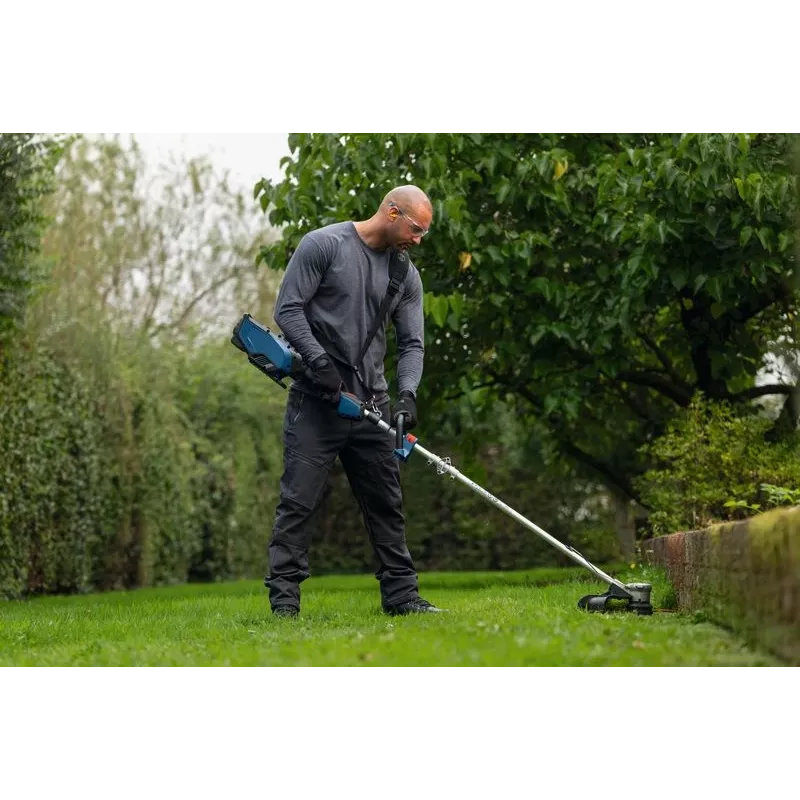 Bosch 0 600 8D0 200 bezvadu zāles trimmeris / auklas trimmeris 40 cm, melns, zils