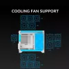 Mini Tornis PC Korpuss Cougar FV150 ARGB Balts — Micro-ATX / Mini-ITX, sānu logs, 2x120mm + 1x120mm ventilatori, 2.5 collu un 3.5 collu sloti