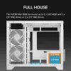 Mini Tornis PC Korpuss Cougar FV150 ARGB Balts — Micro-ATX / Mini-ITX, sānu logs, 2x120mm + 1x120mm ventilatori, 2.5 collu un 3.5 collu sloti