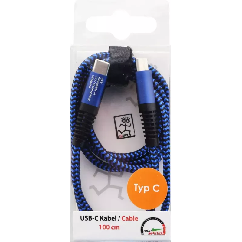 USB kabelis 2GO 797194 USB 3.2 Gen 1 1 m USB C Zils