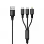 USB kabelis 2GO 797154 3m USB B USB-C/Micro-USB B/Lightning Melns
