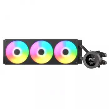 All-in-one šķidruma CPU dzesētājs Cougar Poseidon Vistek 360, ARGB, 120mm ventilatori, 700–2500 RPM, Melns