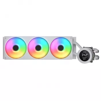Dzesētājs CPU šķidrais Cougar Poseidon Vistek 360, ARGB, 120 mm ventilatori, Balts, atbalsta LGA1700/AM5