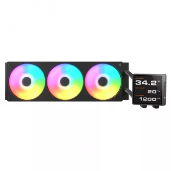 Viss vienā CPU šķidruma dzesētājs Cougar Poseidon Vistek Pro 360, ARGB, 120 mm ventilatori, Melns, daudzligzdu atbalsts