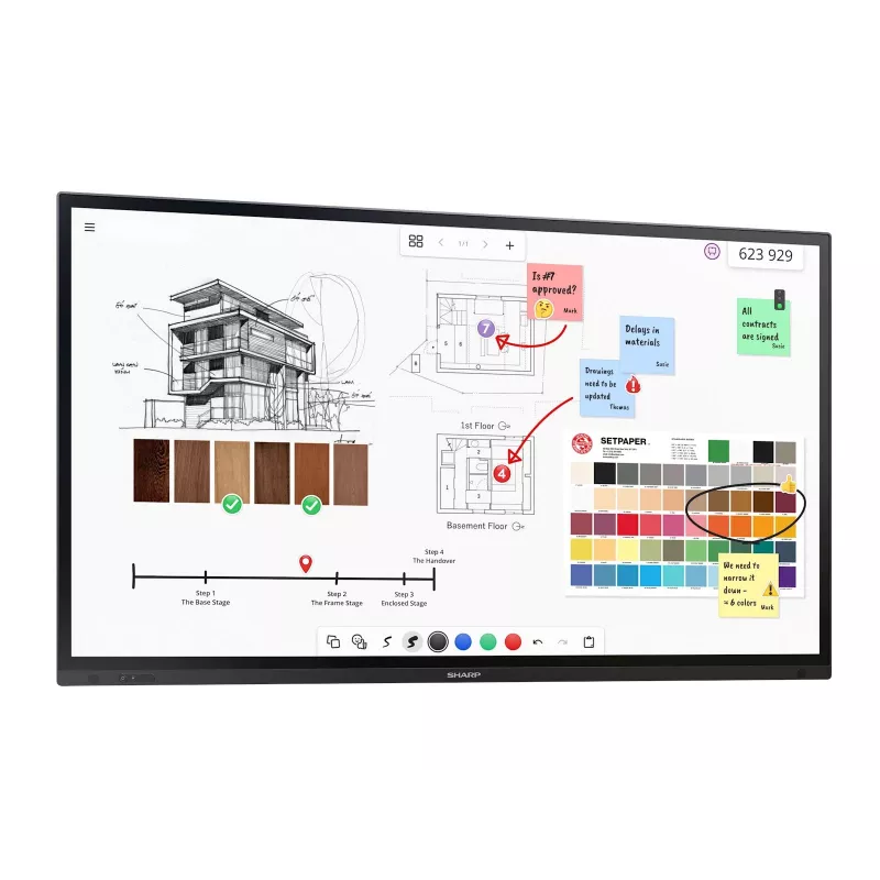Sharp PN-LA752 digitālās izkārtnes plakanpanelis 190.5 cm (75 collas) LCD 500 cd/m² 4K Ultra HD Melns Skārienekrāns 24/7