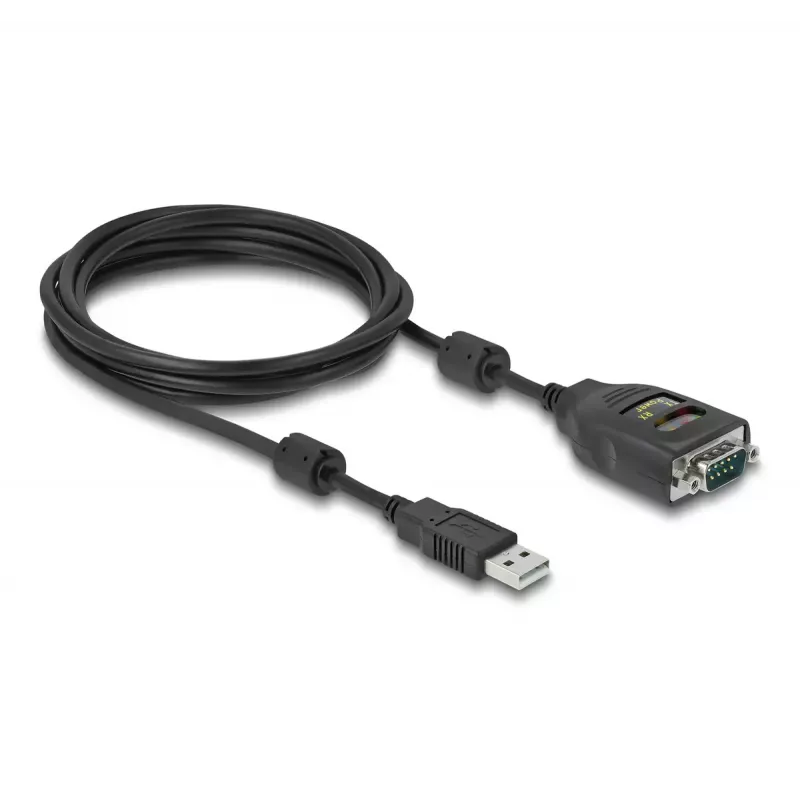 DeLOCK USB 2.0 Type-A uz RS-232 D-Sub 9 adapter ar galvanisko izolāciju 2.5 kV, 2 m