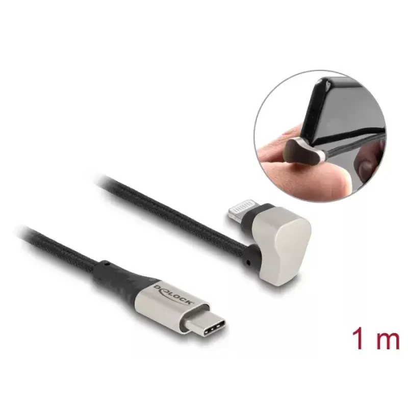 Datu un uzlādes kabelis DeLOCK USB Type-C uz Lightning 1 m 3 A