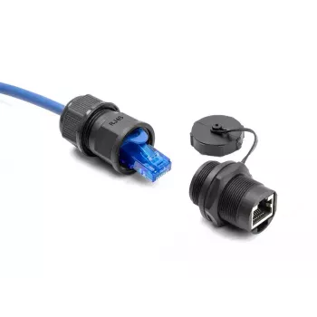DeLOCK RJ45 Cat.6A savienotājs ar IP67 blīvējuma vāciņu