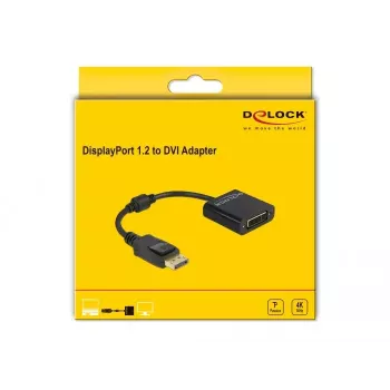 DeLOCK Adapter DisplayPort 1.2 vīrišķais uz DVI sievišķais 4K pasīvs melns