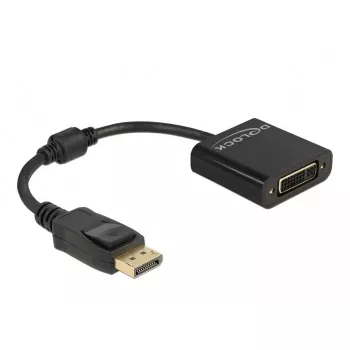 DeLOCK Adapter DisplayPort 1.2 vīrišķais uz DVI sievišķais 4K pasīvs melns
