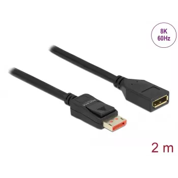 DeLOCK DisplayPort pagarinājuma kabelis 8K 60 Hz 2 m