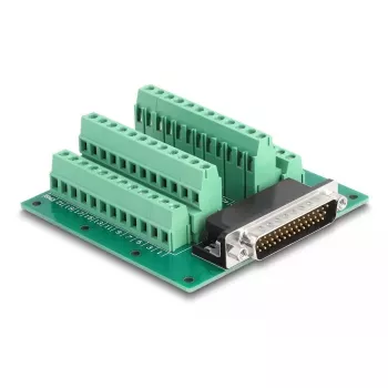 DeLOCK D-Sub HD 44 kontaktu vīrišķais uz spaiļu bloku DIN sliedei 84x86x30mm