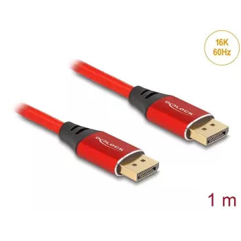 DeLOCK DisplayPort kabelis 16K 60 Hz 1 m sarkans metāls