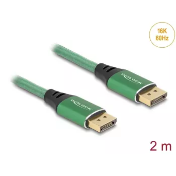 DeLOCK DisplayPort kabelis 16K 60 Hz 2 m zaļš metāls