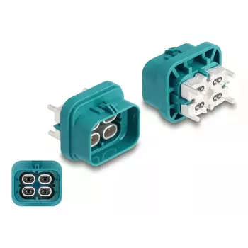 DeLOCK HDMTD četrkontaktu savienotājs PCB montāžai, aizsardzības klase IP67/IP69K