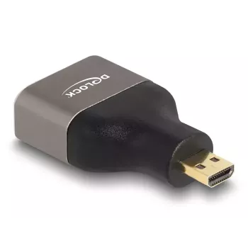 DeLOCK HDMI adapteris Micro-D vīrietis uz A sieviete 8K 60 Hz pelēks metāls