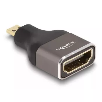 DeLOCK HDMI adapteris Micro-D vīrietis uz A sieviete 8K 60 Hz pelēks metāls