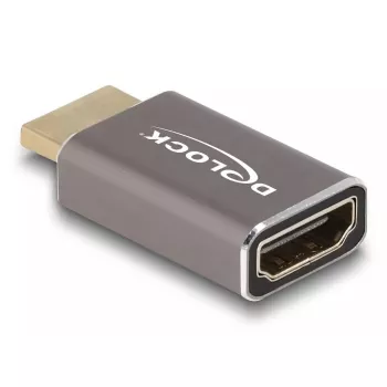 DeLOCK HDMI adapteris vīrietis-sieviete 8K 60 Hz pelēks metāls