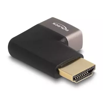 DeLOCK HDMI adapteris tēviņš-mātīte 90° pa labi 8K 60 Hz pelēks metāls