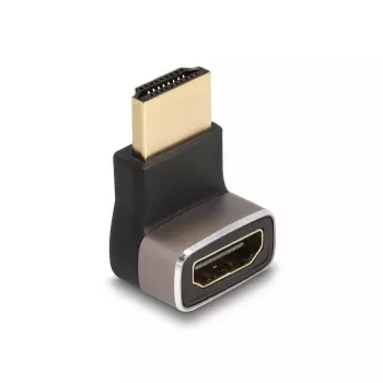 DeLOCK HDMI Adapter tēviņš-mātīte 90° uz leju 8K 60 Hz pelēks metāls