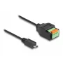 DeLOCK USB 2.0 kabelis Micro-B vīriešu uz spaiļu bloku adapteris 15 cm