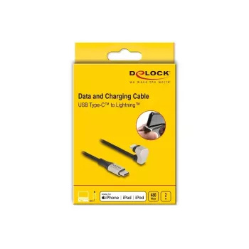 Datu un uzlādes kabelis DeLOCK USB Type-C uz Lightning 180° leņķa 2m MFi